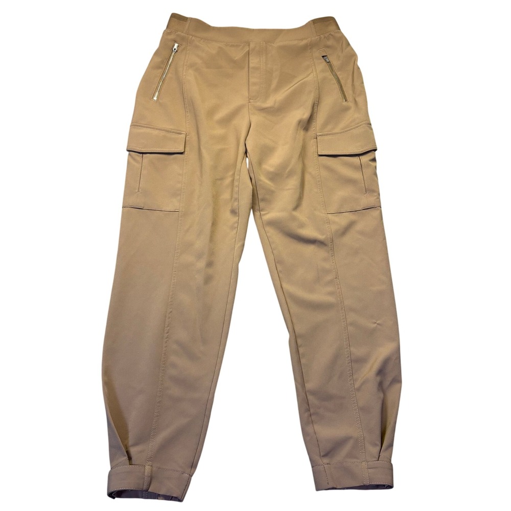 Athleta Womens Cargo Jogger Pants Size 14 Taupe Utility Travel Hiking Stretch
